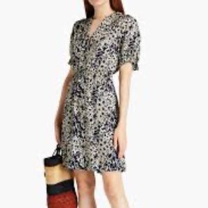 Ba&sh Black and White Silk Coastal Small Dress